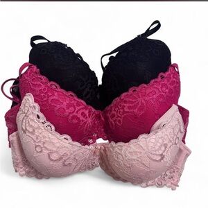 Bundle of lace push-up bras